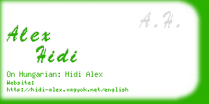 alex hidi business card